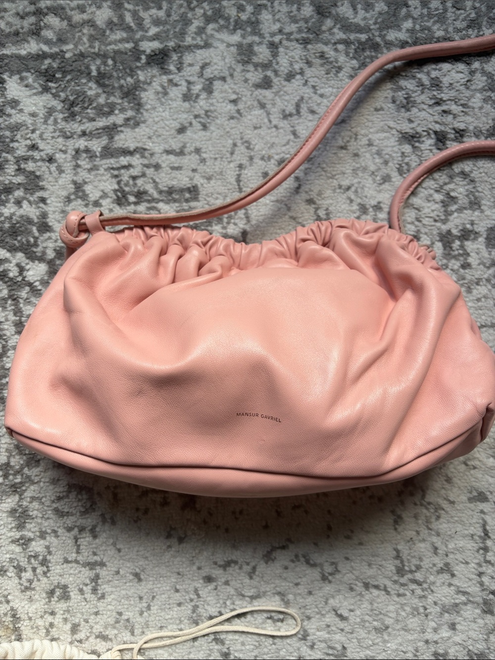 Mansur Gavriel Blush Pink Ruched Cloud Bag